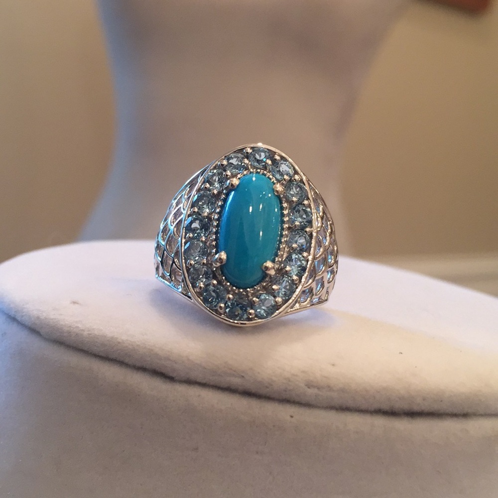 Sleeping Beauty Turquoise Blue Topaz - Picture 1 of 6